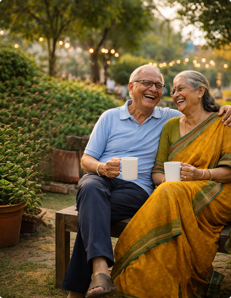 Happy elderly couple