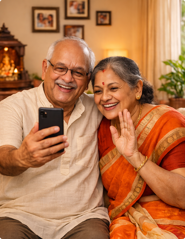 Happy elderly couple